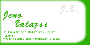 jeno balazsi business card